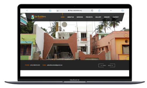 Construction company website design for Sai Builders