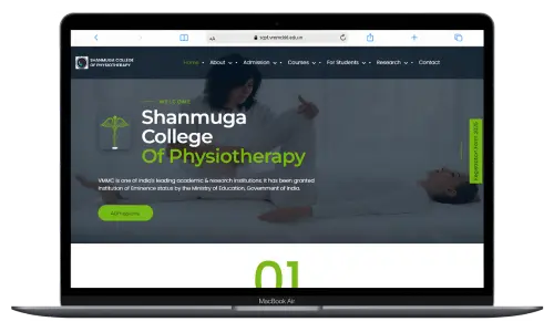 Physiotherapy college website design for SCPT