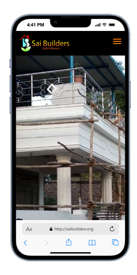 Mobile-friendly construction company website design for Sai Builders