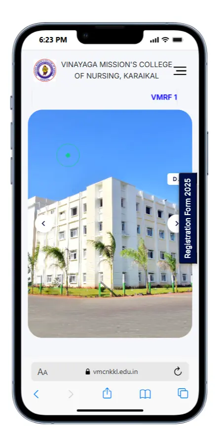 Mobile responsive medical college website design for VMCN Karaikal