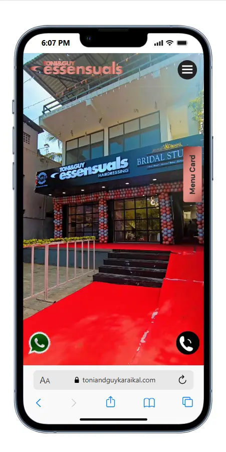 Mobile responsive salon website design for Toni & Guy